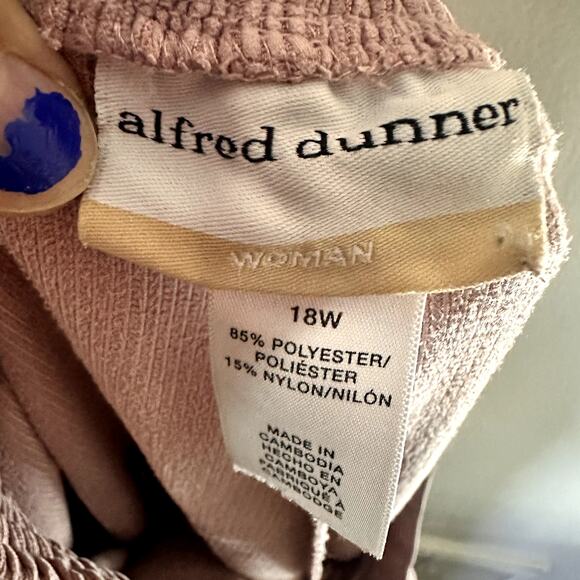 Alfred Dunner Pink Corduroy Wide Leg Elastic Waist Pant Size 18w - Picture 4 of 5